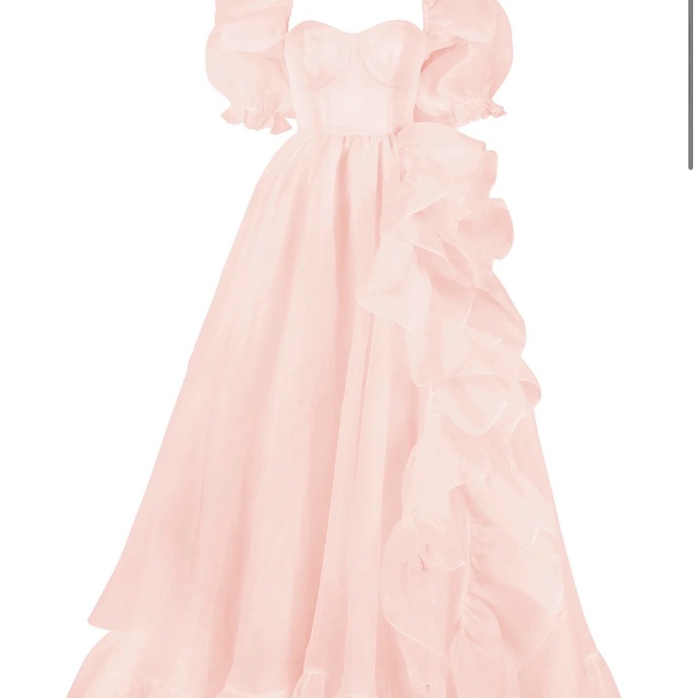 Selkie Blush Pink Maxi Dress with Ruffles - Picture 2 of 4